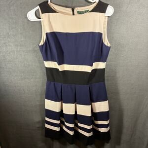 lauren ralph lauren women dress 4 blue nautical preppy minimalist old money
